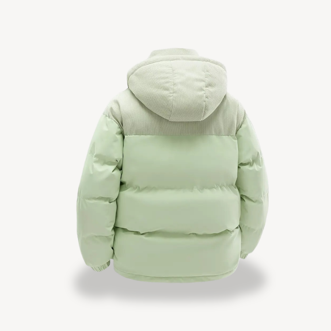 Men’s Quilted Puffer Jacket with Trimmed Hood – Contemporary Outerwear