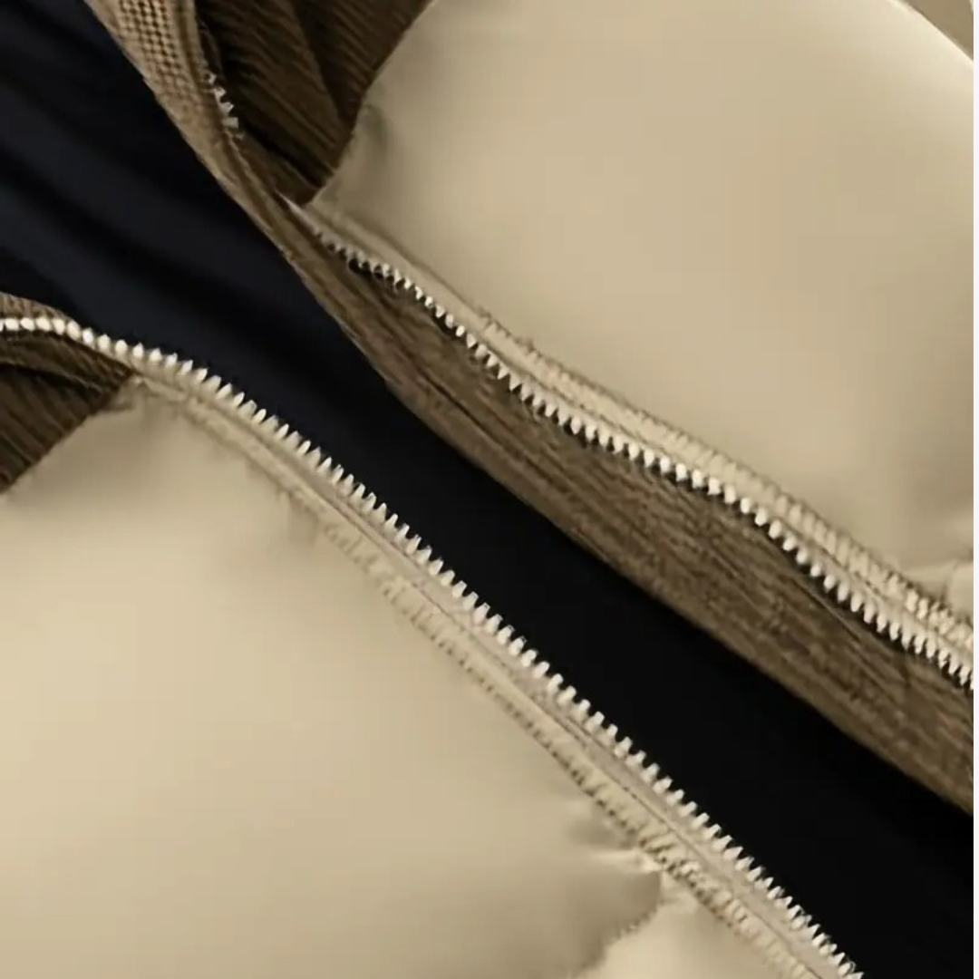 Men’s Quilted Puffer Jacket with Trimmed Hood – Contemporary Outerwear