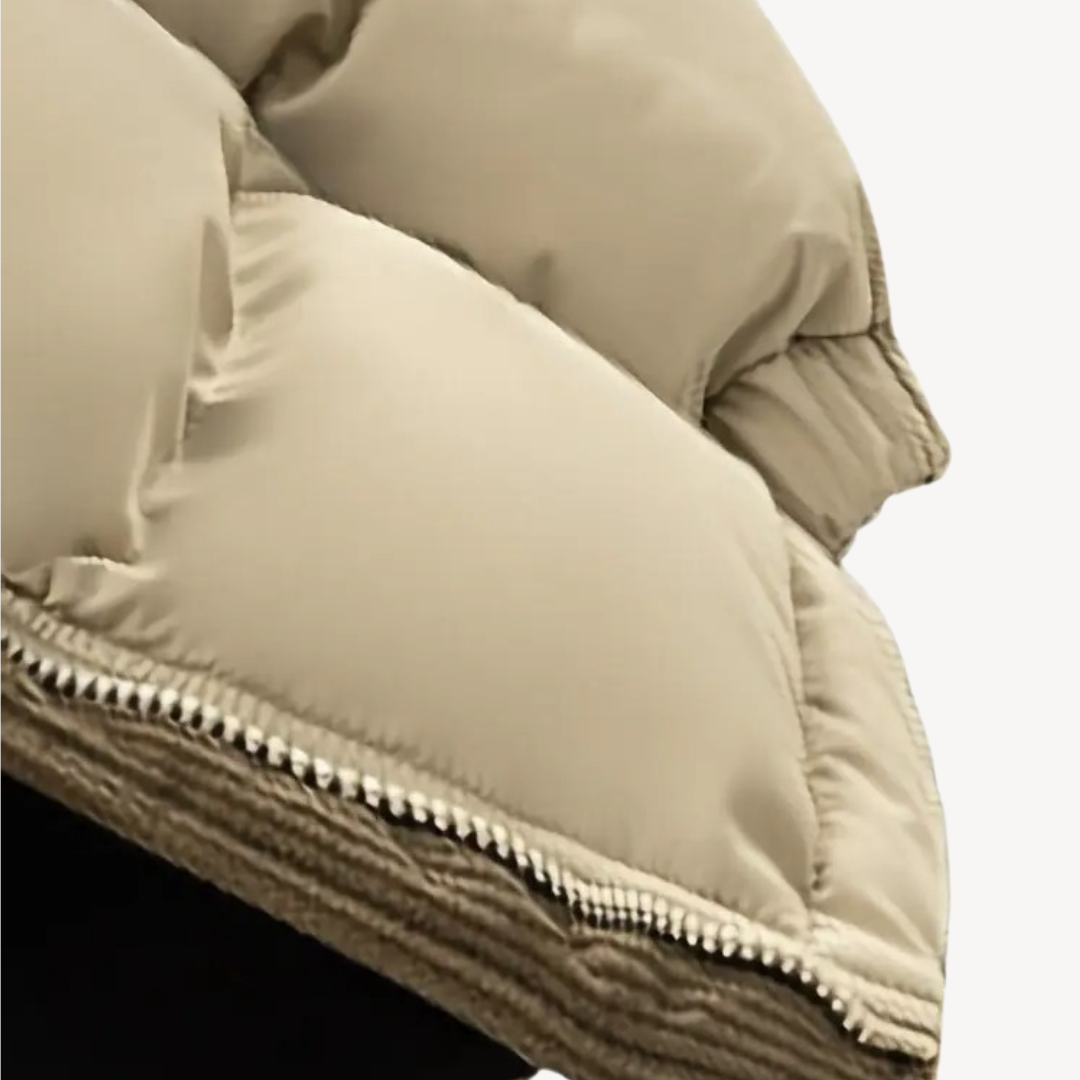 Men’s Quilted Puffer Jacket with Trimmed Hood – Contemporary Outerwear