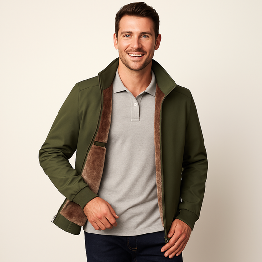 Men’s Sherpa-Lined Jacket – Structured Zip-Up Design