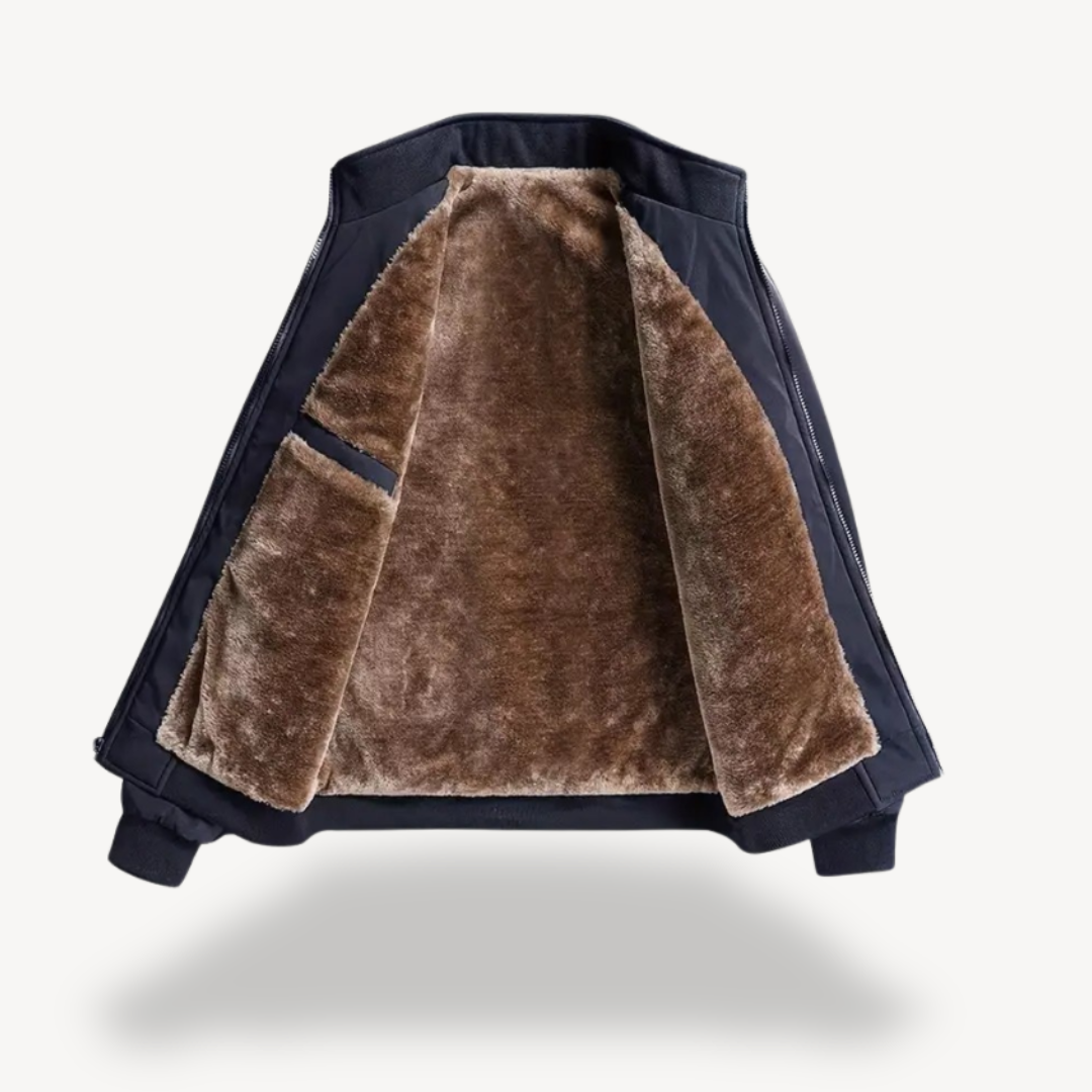 Men’s Sherpa-Lined Jacket – Structured Zip-Up Design