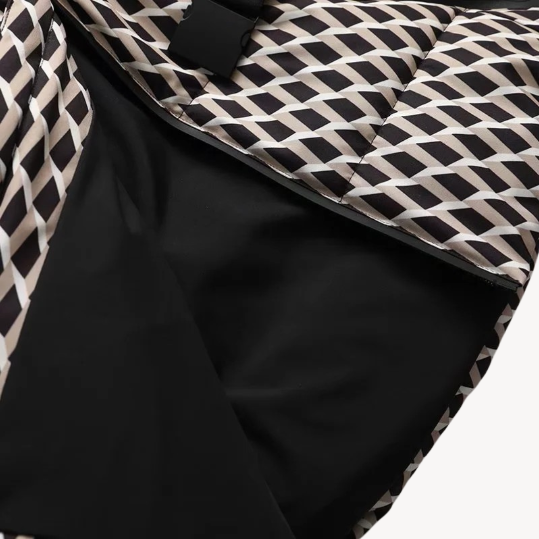 Women’s Hooded Belted Puffer Jacket – Quilted Longline Design