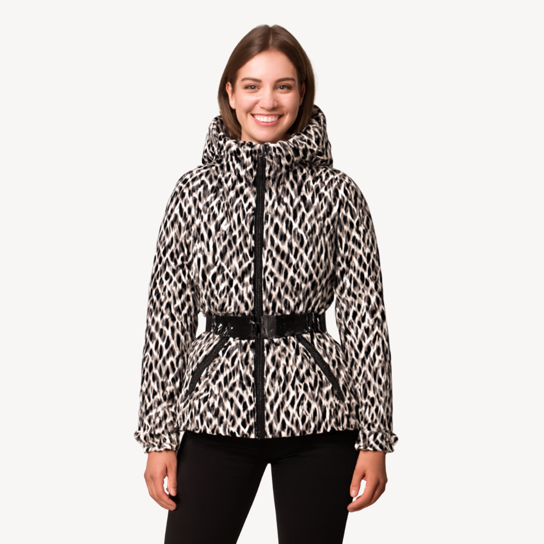 Women’s Hooded Belted Puffer Jacket – Quilted Longline Design