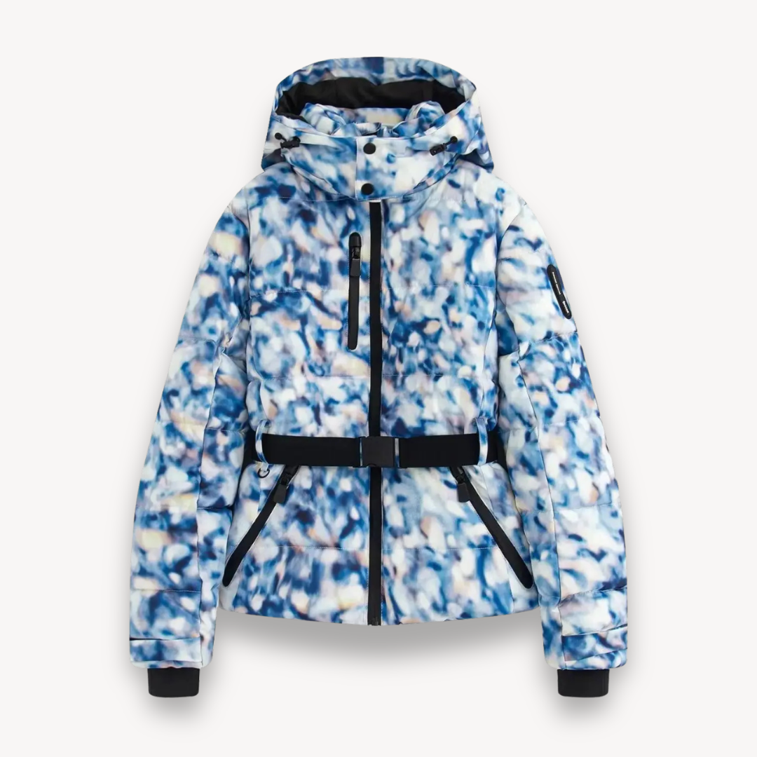 Women’s Hooded Belted Puffer Jacket – Quilted Longline Design