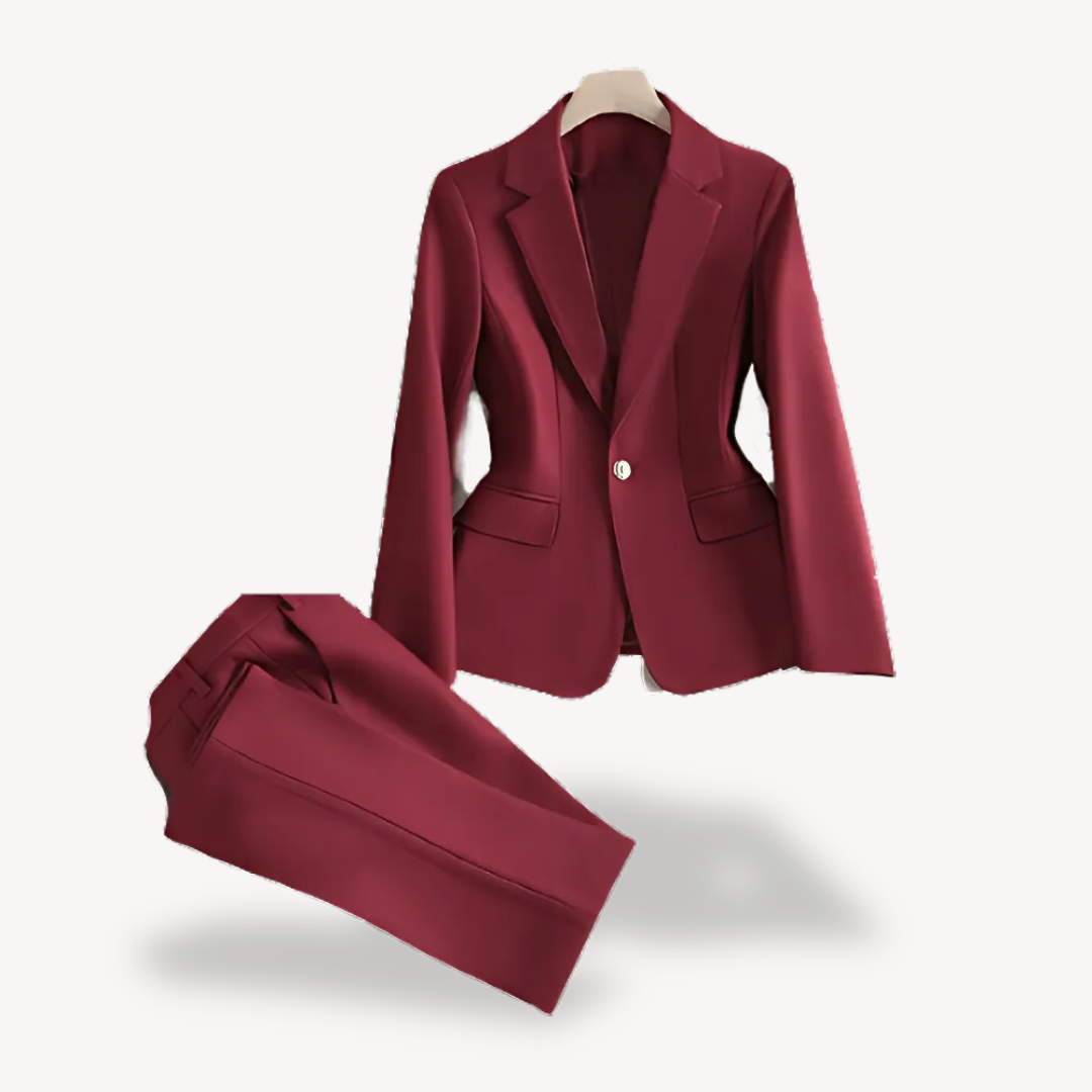 Women’s Tailored Blazer and Trousers Set – Elegant Two-Piece Formal Suit